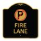 Signmission Designer Series Fire Lane No Parking, Black & Gold Aluminum Sign, 18" x 18", BG-1818-24018 A-DES-BG-1818-24018 - alternate 1